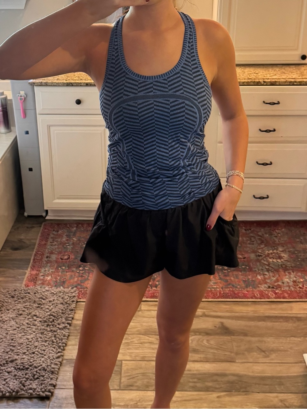 lululemon athletica Navy Geometric Racerback Tank